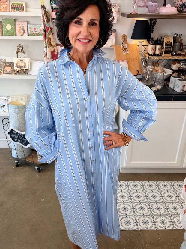 Sierra Striped Shirt Dress