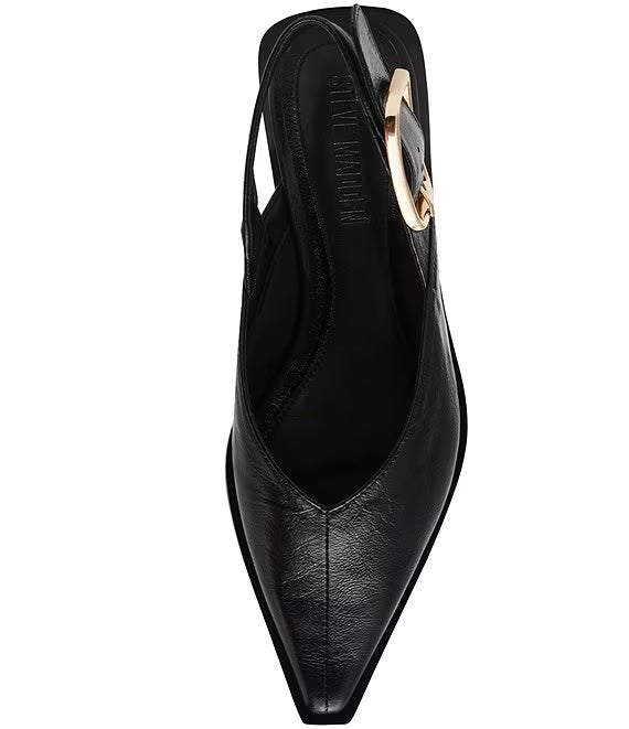 Shay Leather Slingback Black Flat