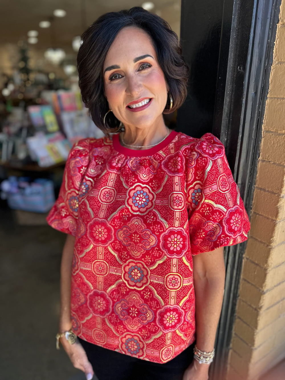 Mandala Puff Sleeve Top