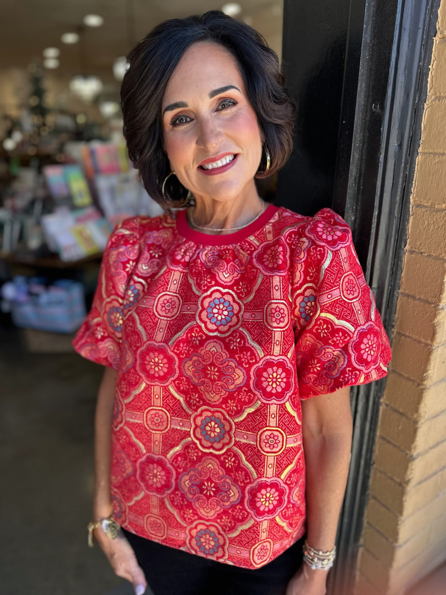 Mandala Puff Sleeve Top