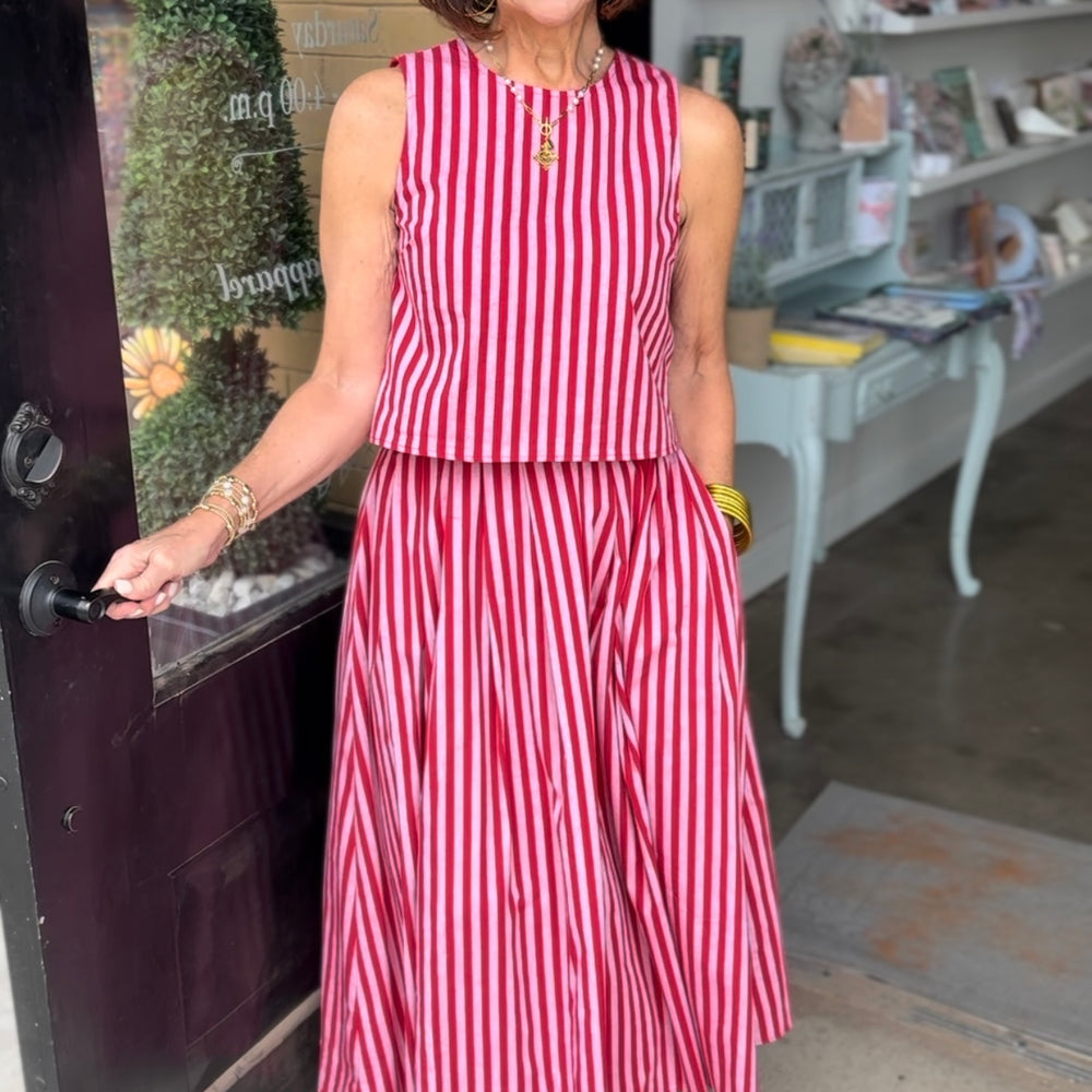 Retro Stripe Sleeveless Top