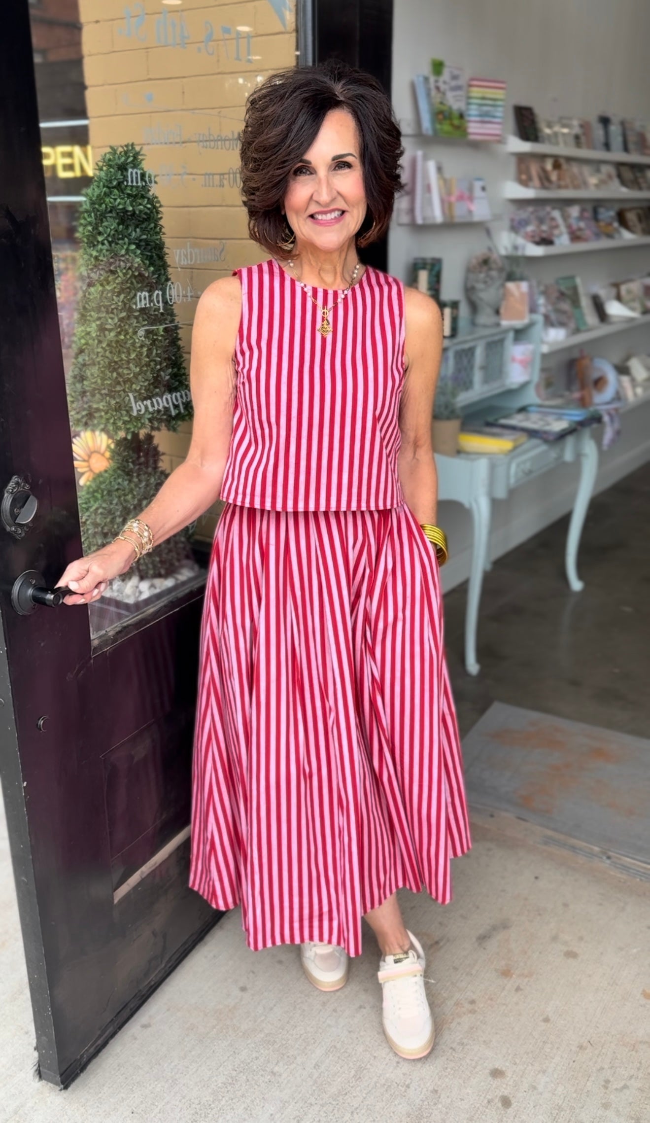 Retro Stripe Sleeveless Top