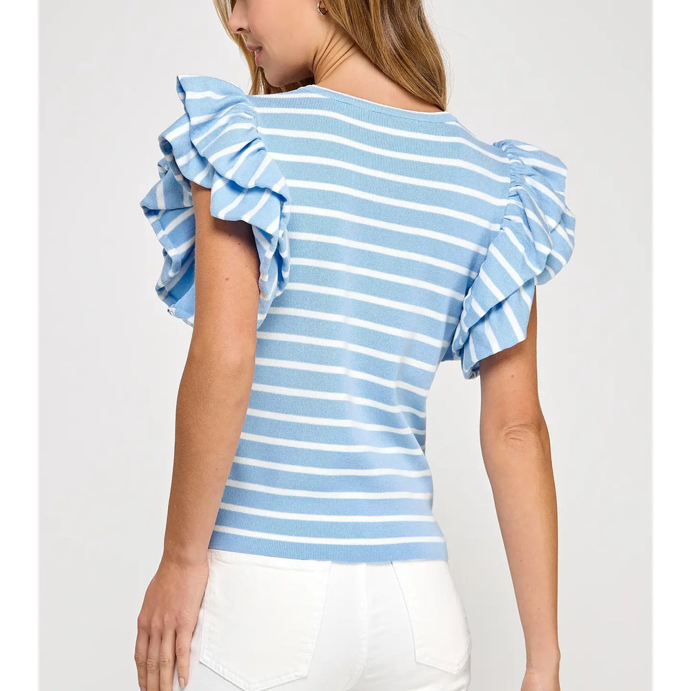 Flora Layered Flutter Sleeve Top