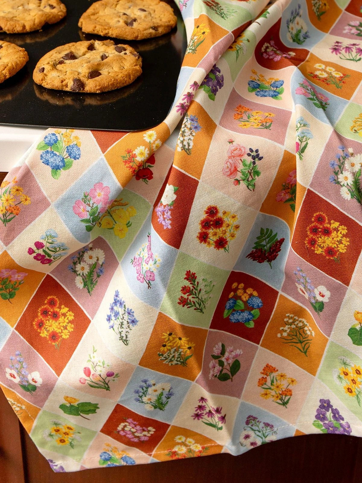 Vintage Blooms Floral Kitchen Tea Towel