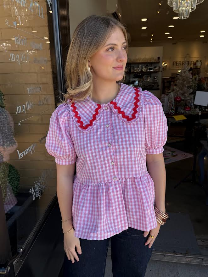 
                      
                        Peter Pan Gingham Top
                      
                    