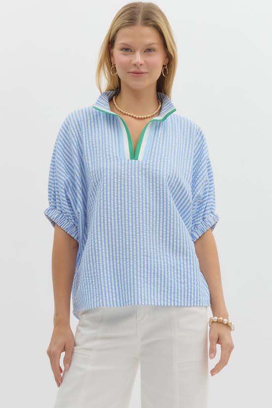 Preppy Pinstripe Top