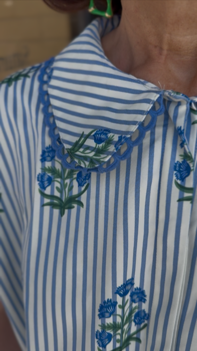 
                      
                        Savanna Scalloped Collar Blouse
                      
                    