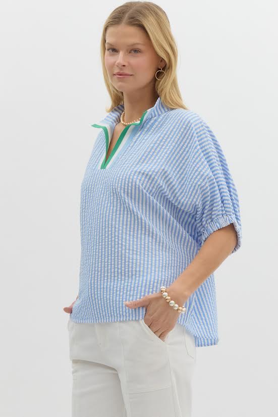 Preppy Pinstripe Top