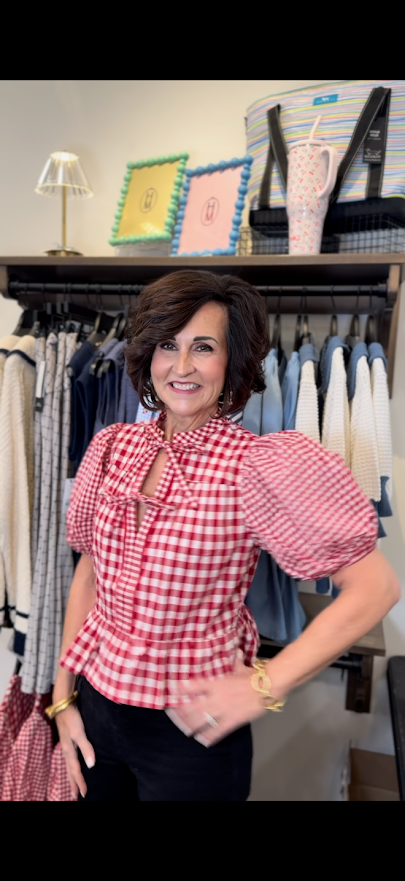 
                      
                        Ruby Checked Tie Front Blouse
                      
                    
