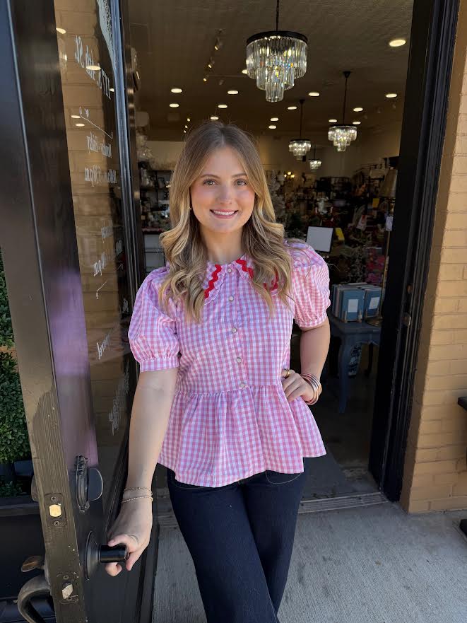 
                      
                        Peter Pan Gingham Top
                      
                    