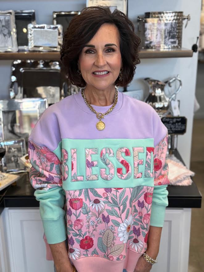 Brianna Cannon Blessed Floral Sweatshirt