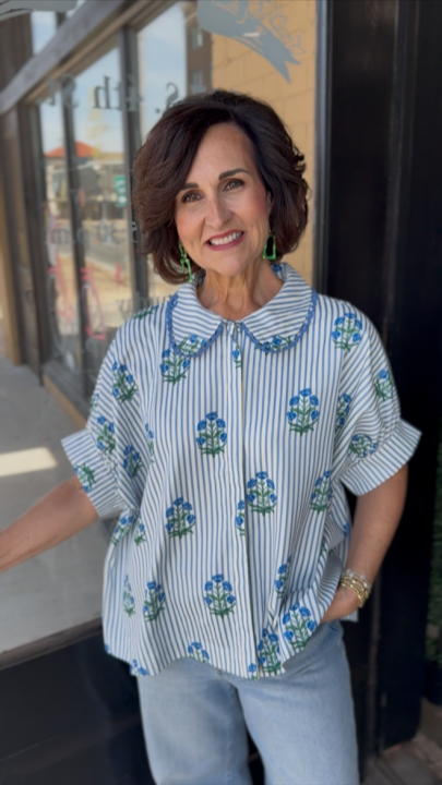 Savanna Scalloped Collar Blouse