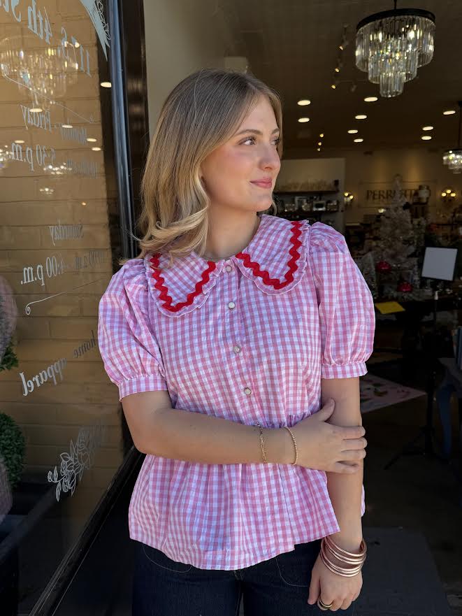 
                      
                        Peter Pan Gingham Top
                      
                    