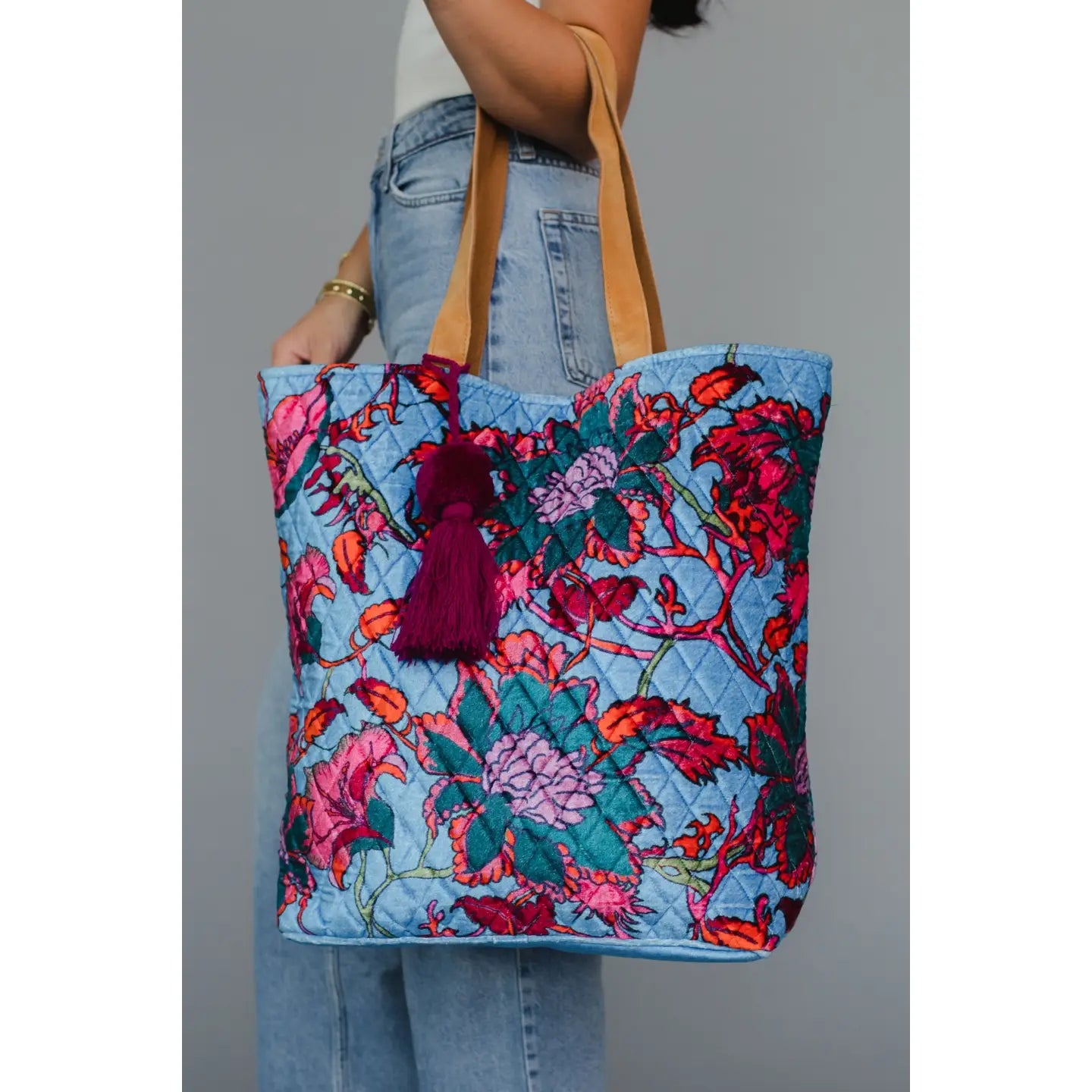 Dani Blue Floral Tote