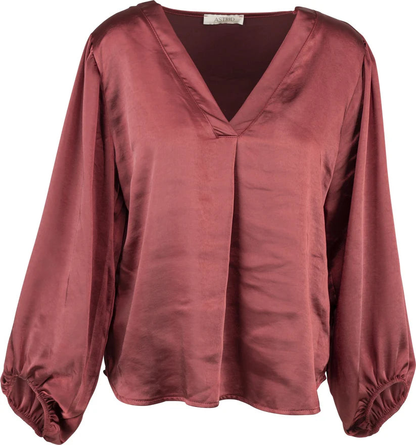 
                      
                        Crimson Silky Blouse
                      
                    