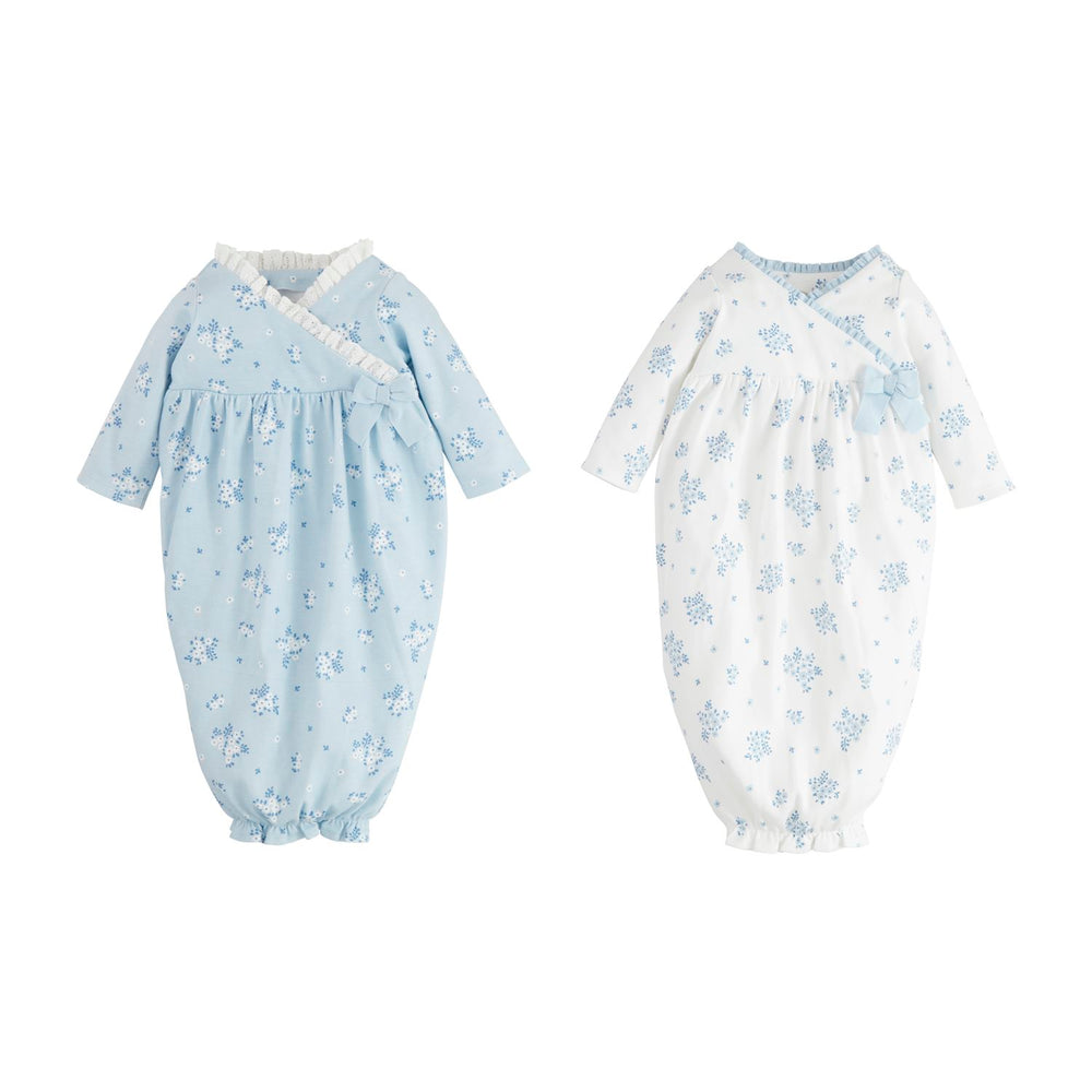 Blue Ditsy Floral Gown 0-3mths