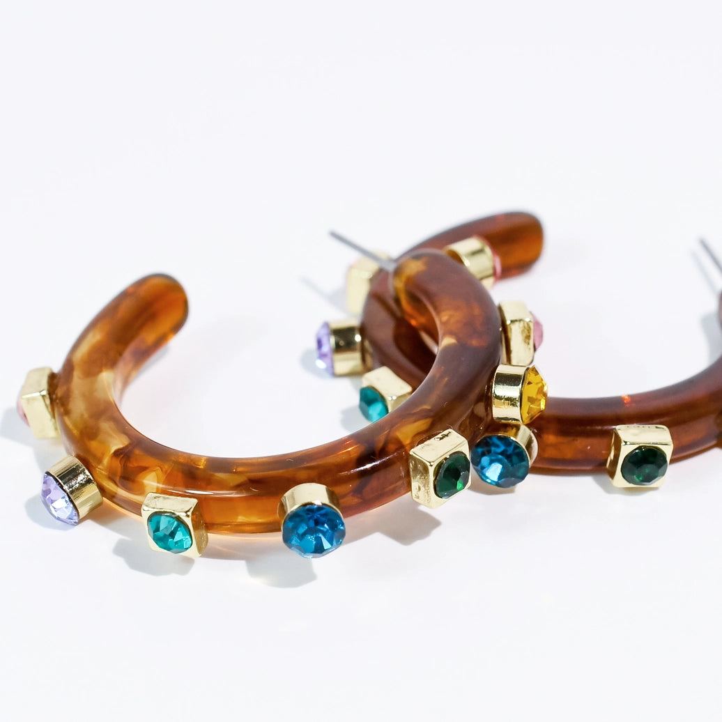 Candy Gem Hoop Earring