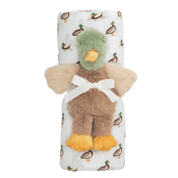 Mallard Duck Swaddle With Rattle