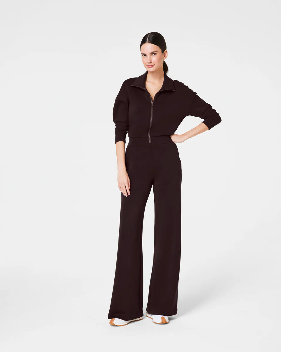 Spanx Airessential Wide Leg Jumpsuit Truffle Brown