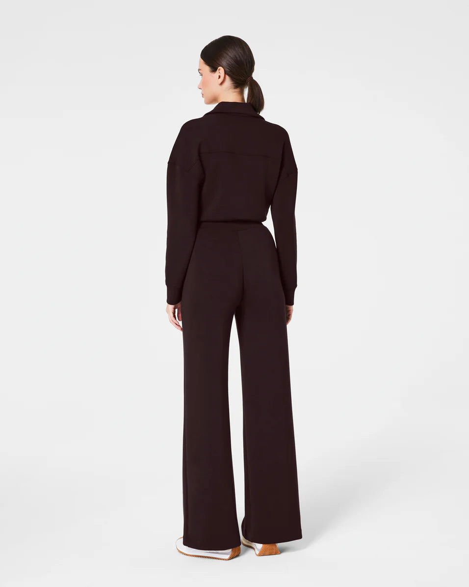 Spanx Airessential Wide Leg Jumpsuit Truffle Brown