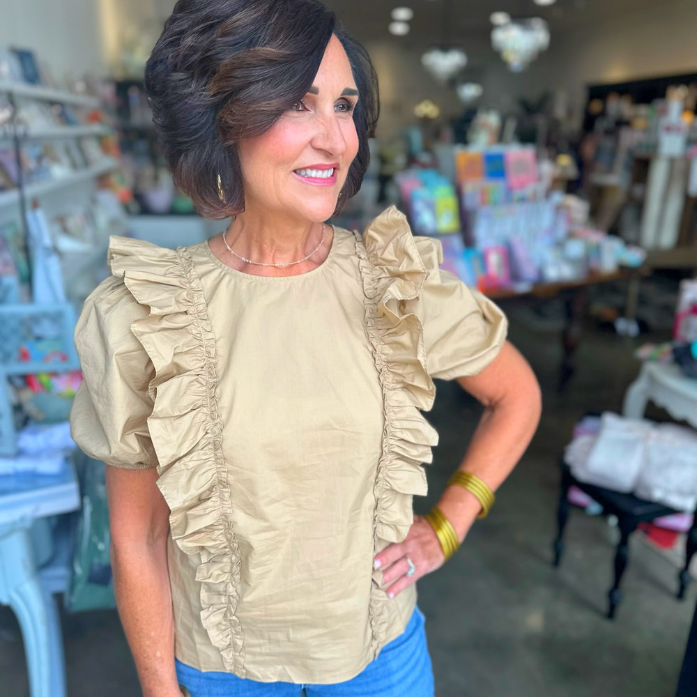 Tawny Ruffle Top