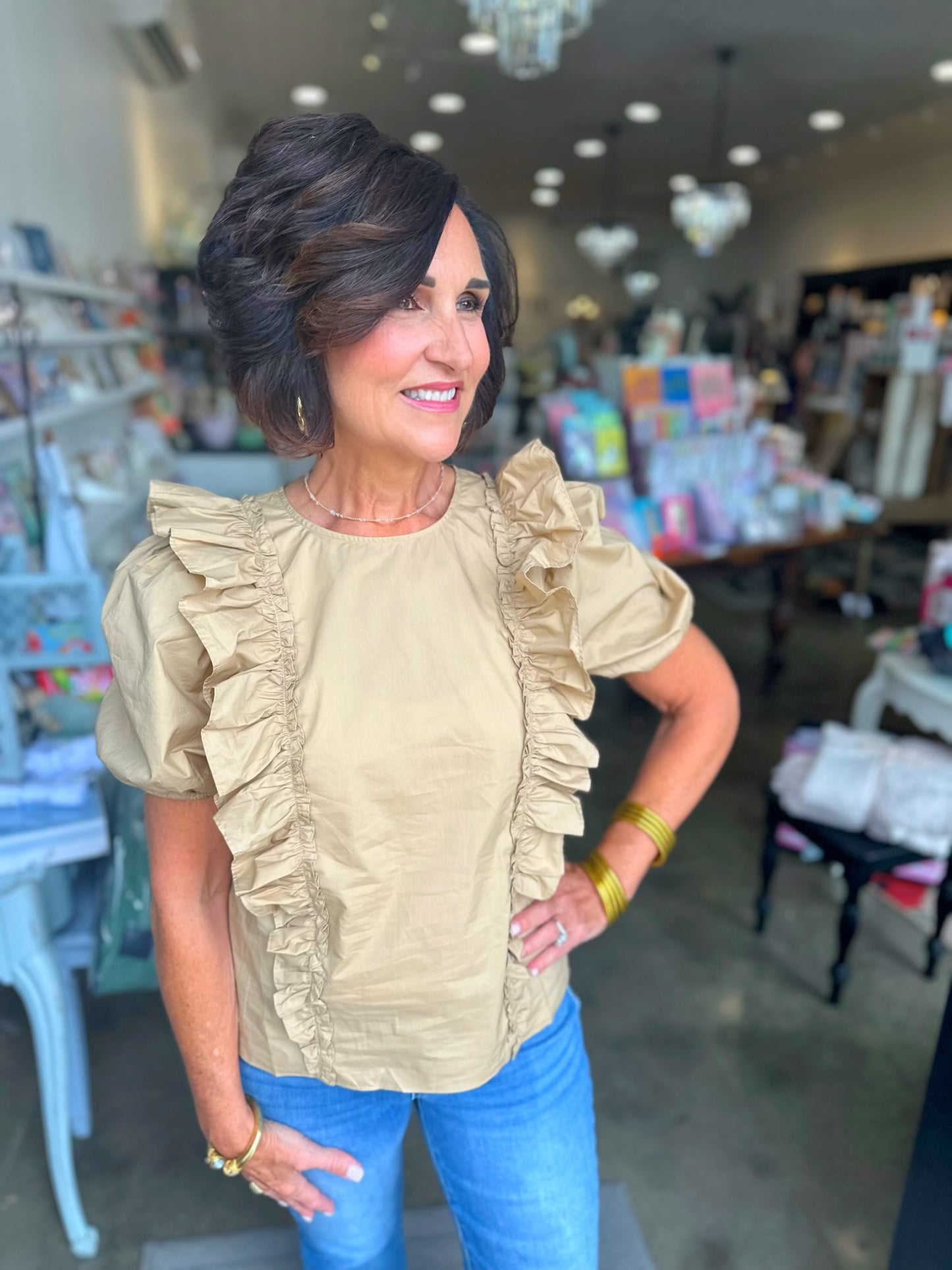 Tawny Ruffle Top