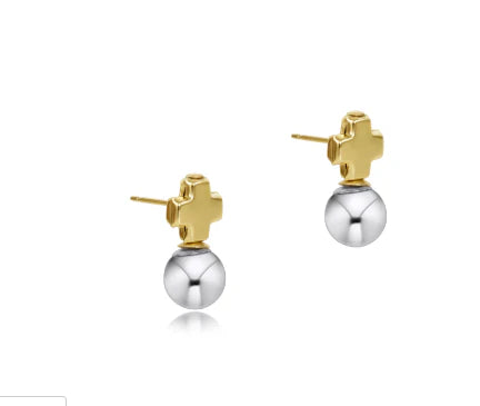 enewton Signature Cross Mixed Metal Stud-Small