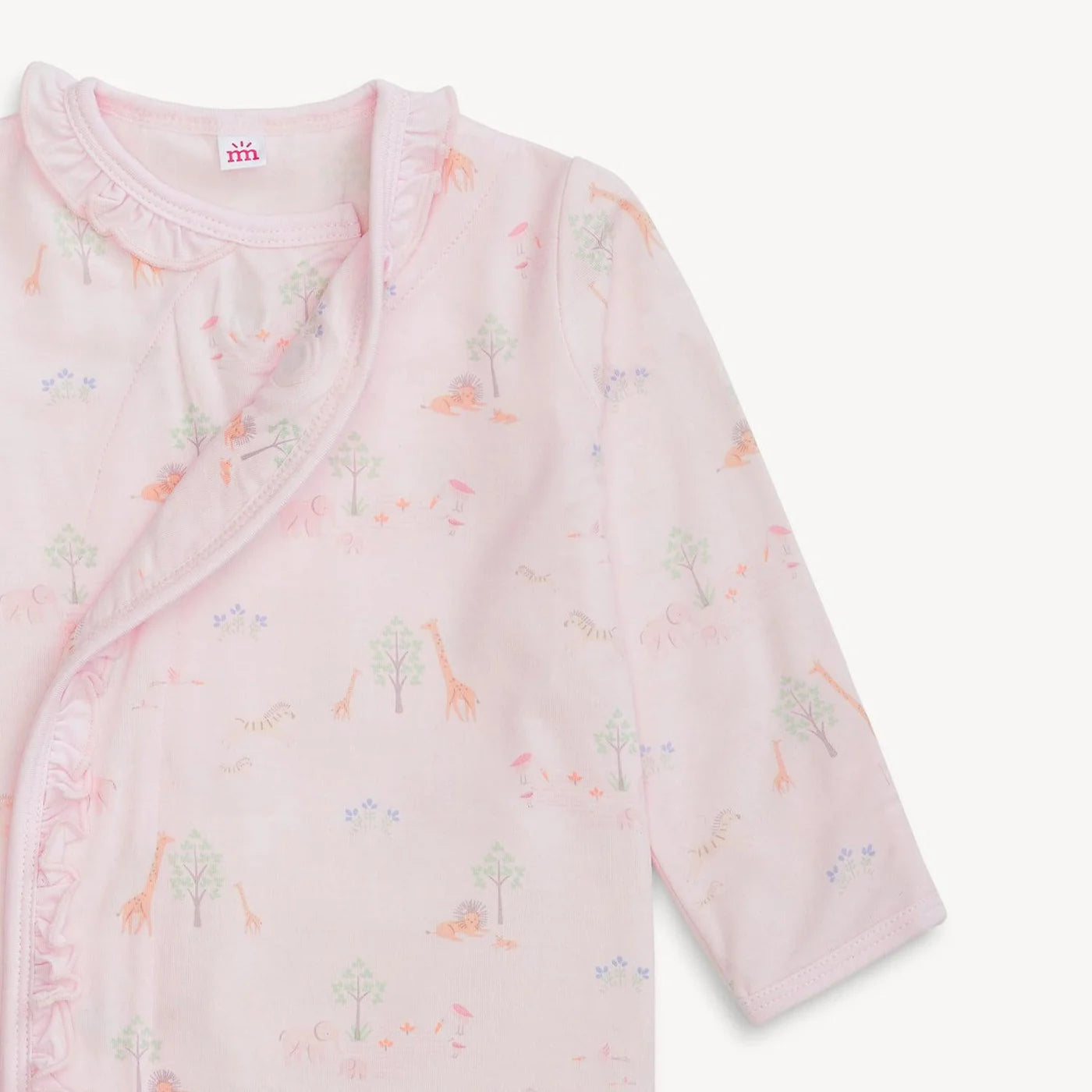 Pink Serene Safari Ruffle Gown Hat Set NB-3M