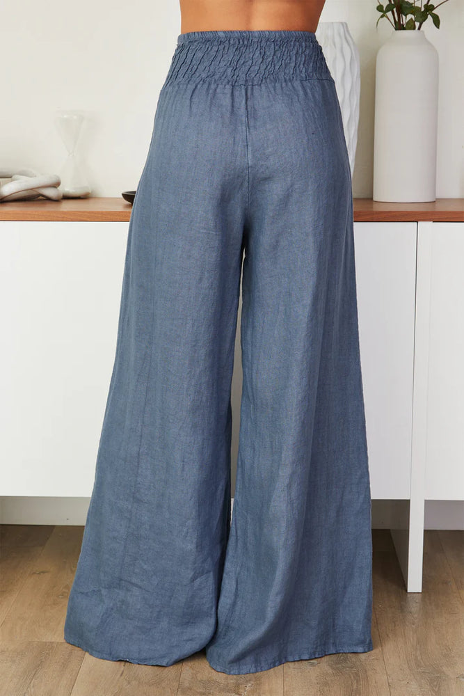 
                      
                        Slate Blue Smocked Waist Pant
                      
                    