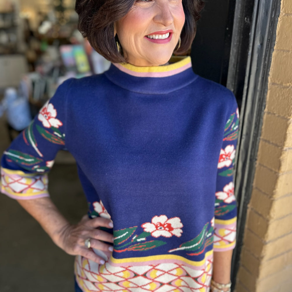 Everleigh Jacquard Mock Neck Sweater