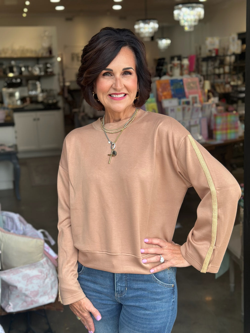 Godiva Gold Trim Top