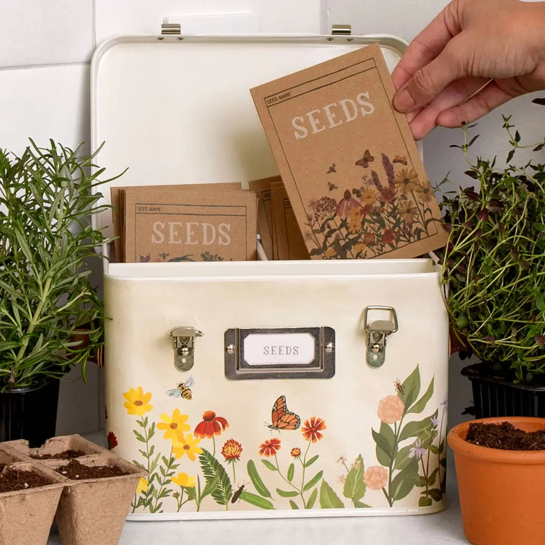 Wildflower Botanicals Tin Seed Storage Box