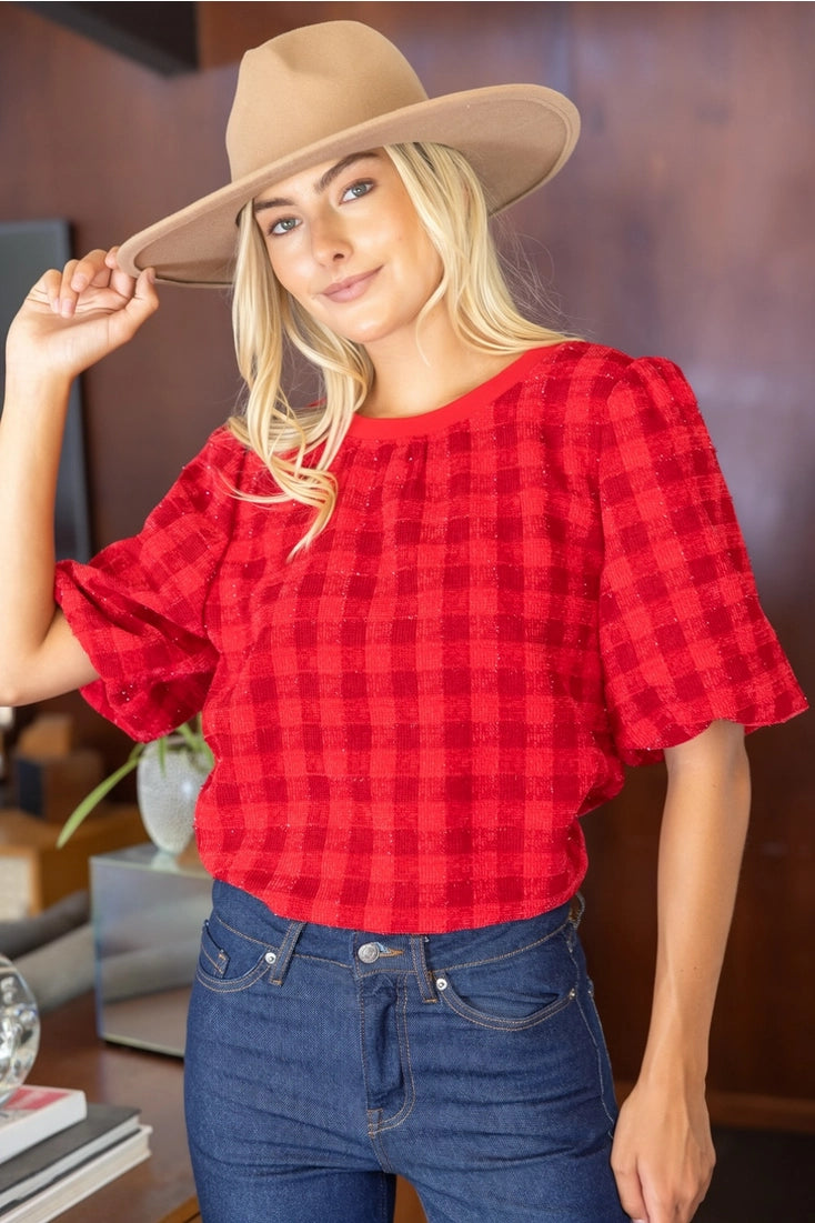 Ruby Bubble Sleeve Top