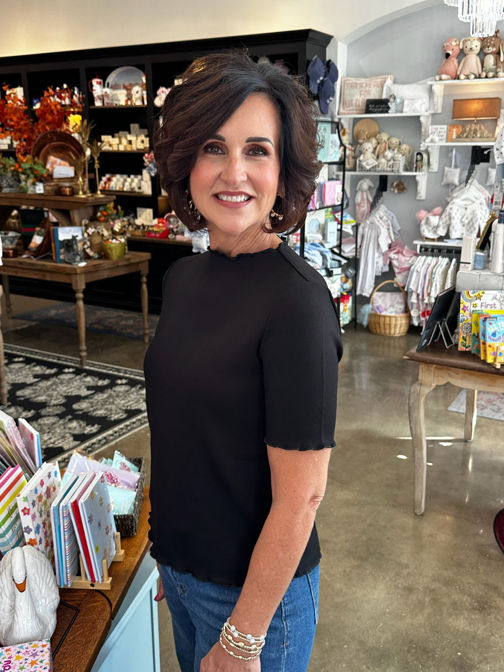 Anna Fitted Black Top