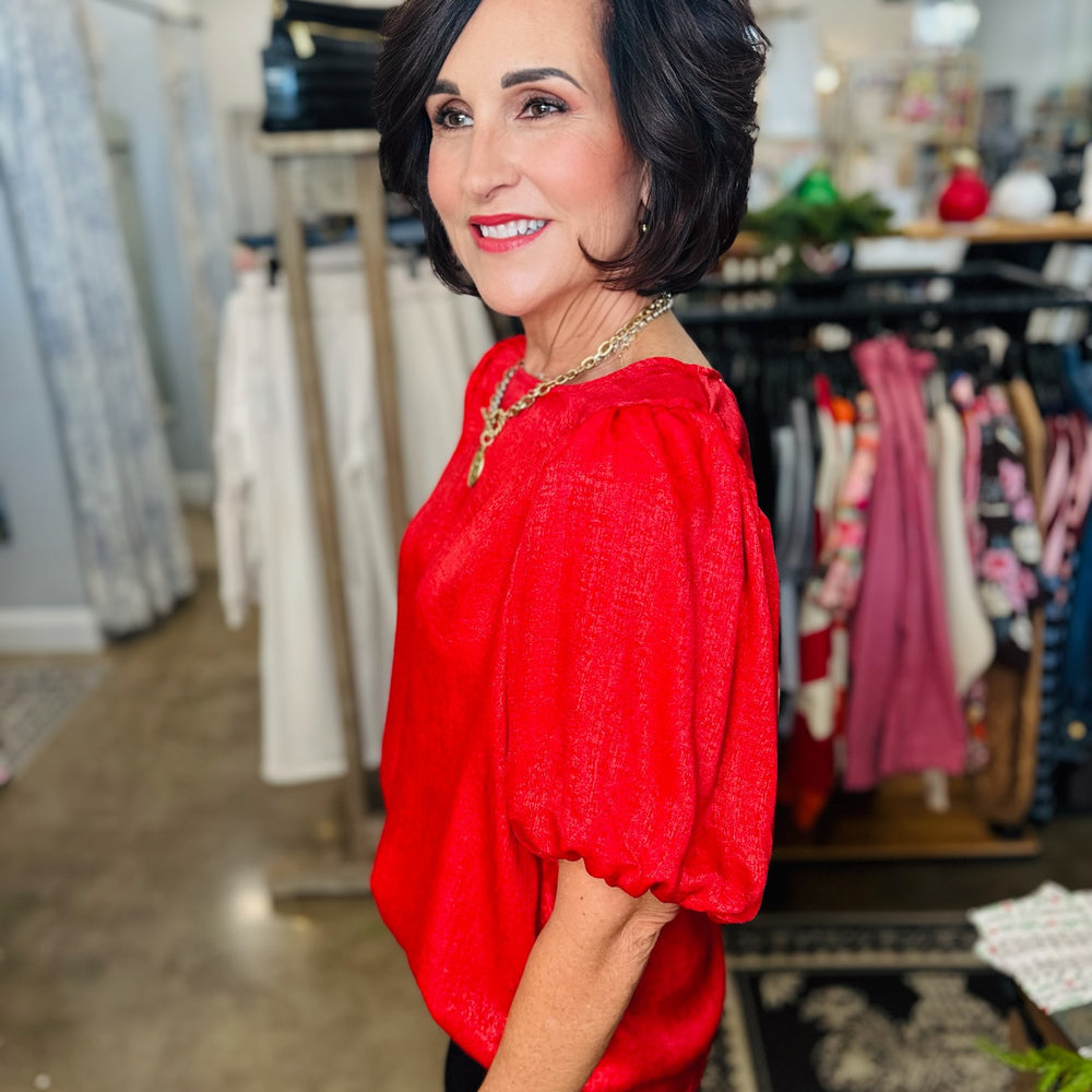 Red Festive Foil Top