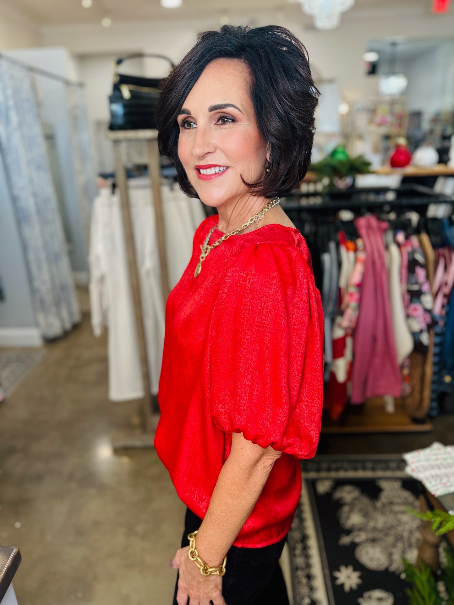 Red Festive Foil Top