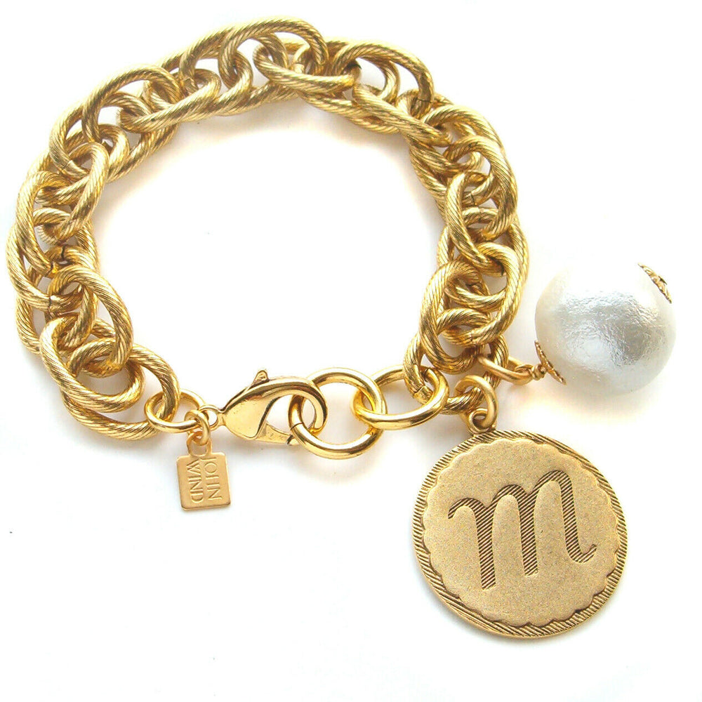 
                      
                        Sorority Gal & Pearl Initial Bracelet - Gold
                      
                    