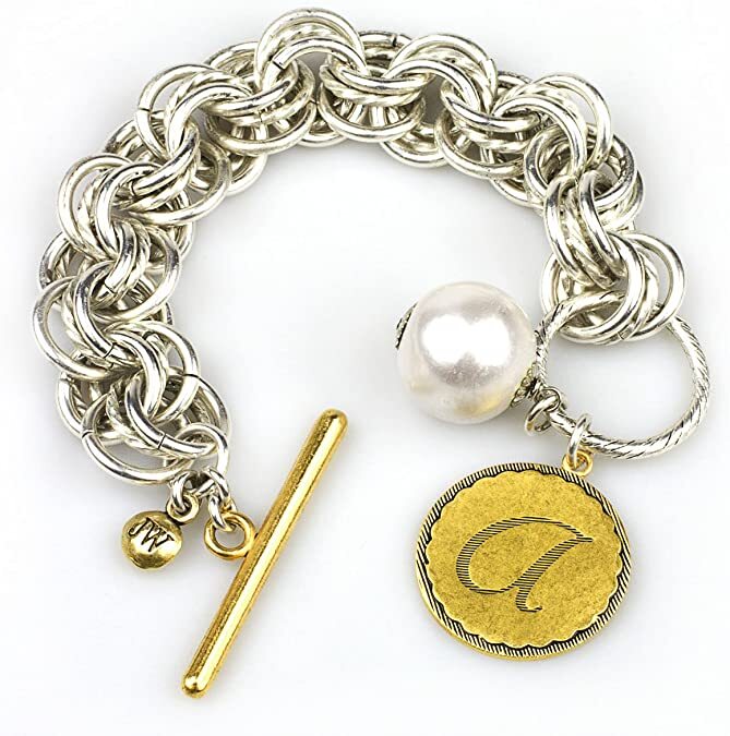 
                      
                        Sorority Gal & Pearl Initial Bracelet
                      
                    