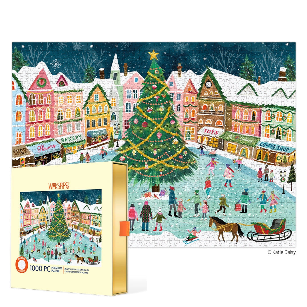 Town Square 1,000 Piece Glitter Puzzle