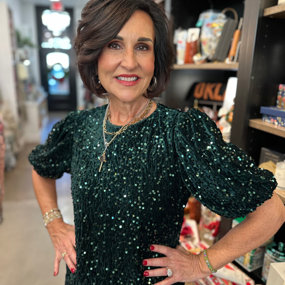 
                      
                        Festive Velvet Sequin Top
                      
                    