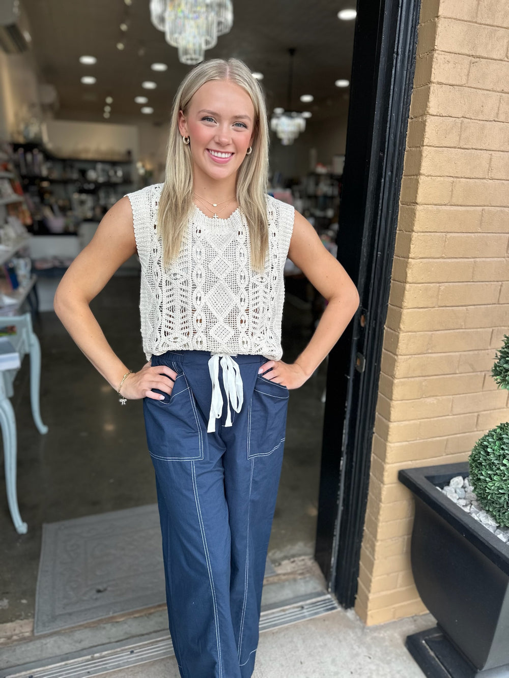 Navy Drawstring Pant