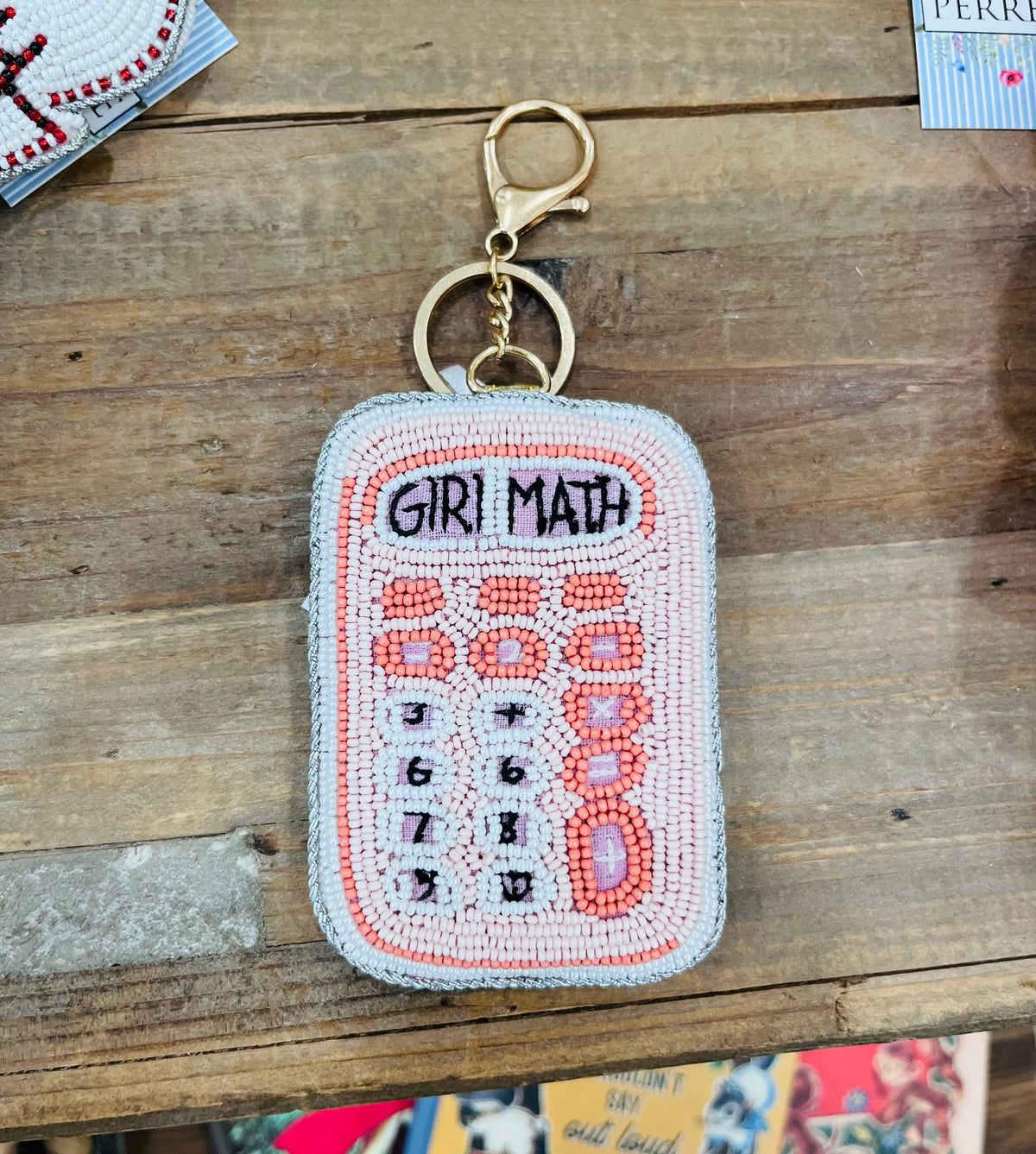 Girl Math Beaded Bag Charm