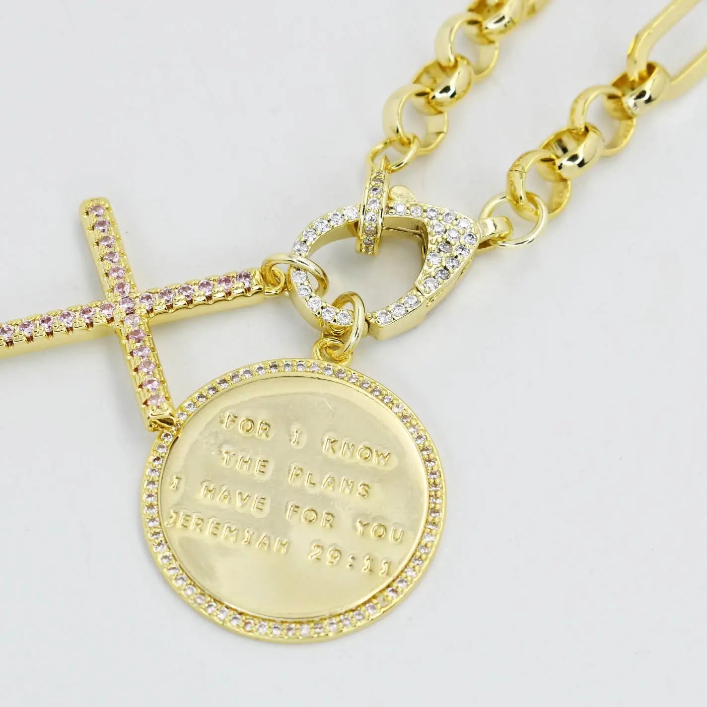 Jeremiah 29:11 with Cross-Gold Necklace