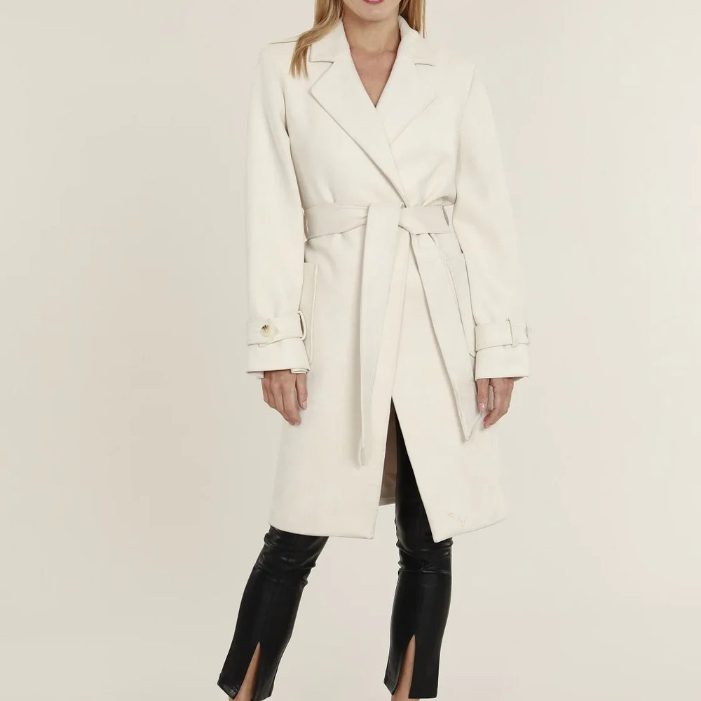 
                      
                        Faux Suede Cream Wrap Jacket
                      
                    