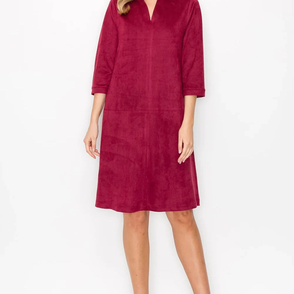 
                      
                        Aiden Suede Dress Wine
                      
                    