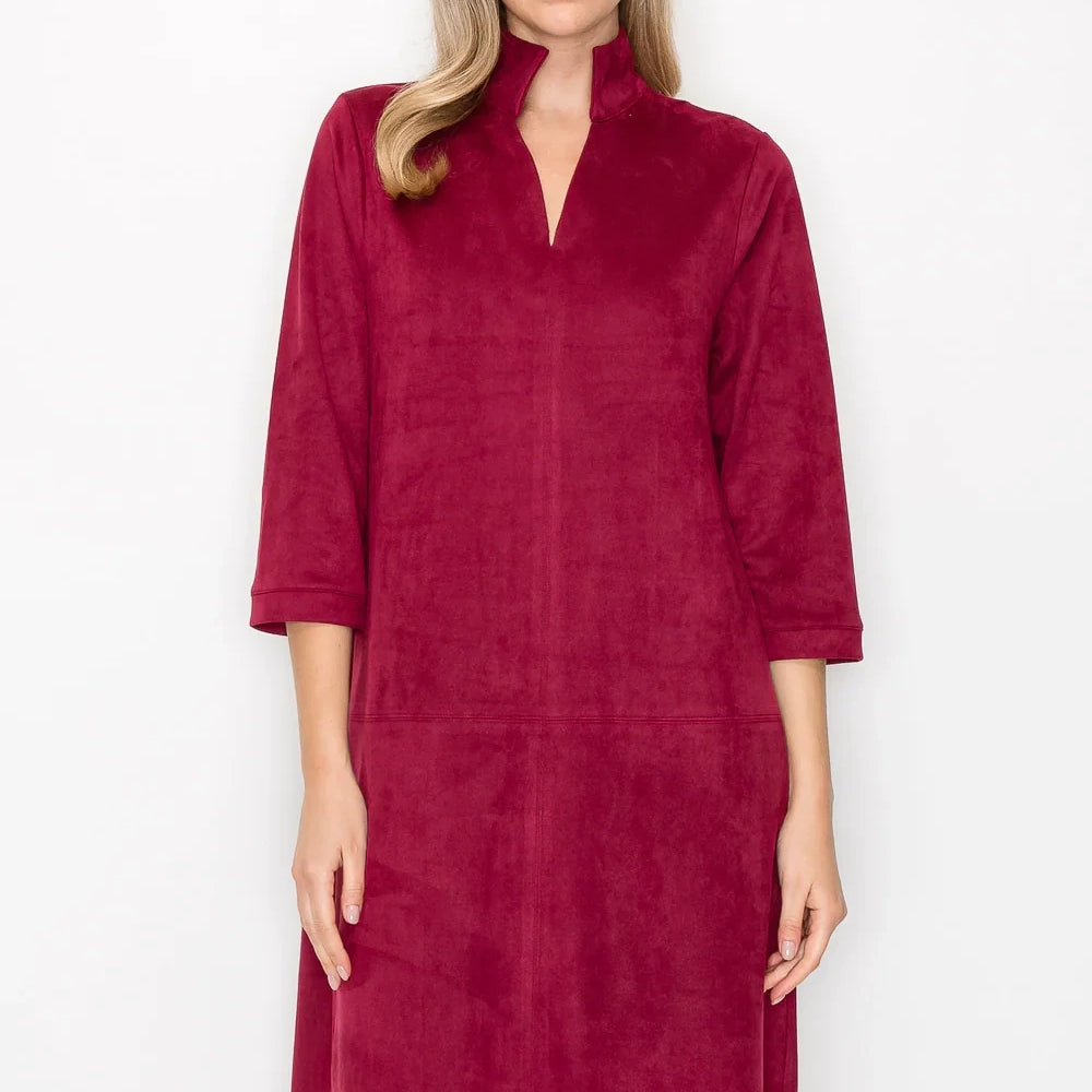 
                      
                        Aiden Suede Dress Wine
                      
                    