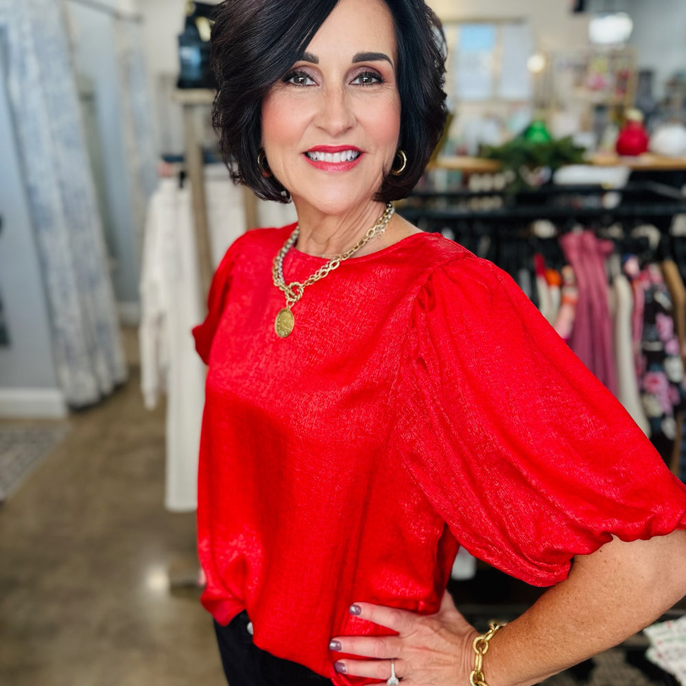 
                      
                        Red Festive Foil Top
                      
                    