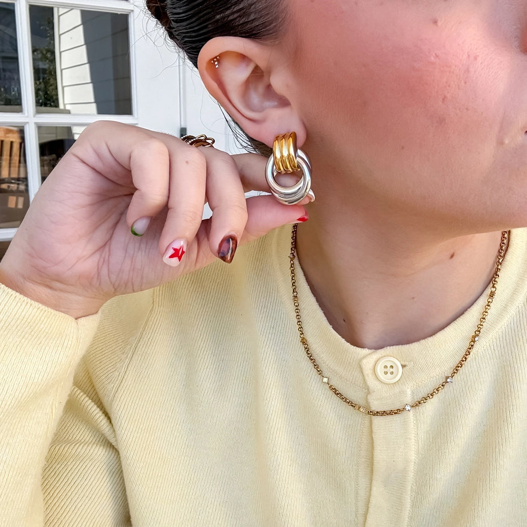 Vintage Mixed Metal Earring