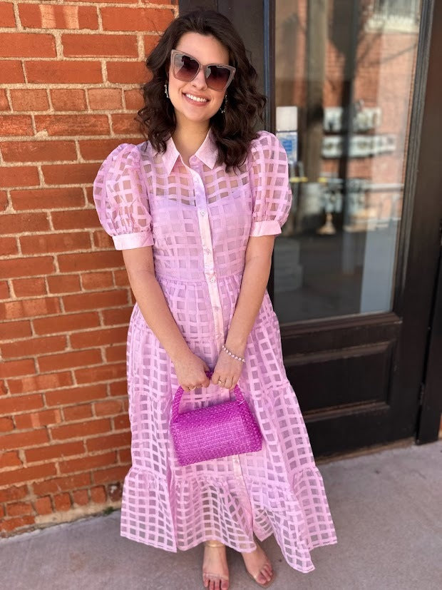 
                      
                        Lilac Gridded Organza Maxi
                      
                    