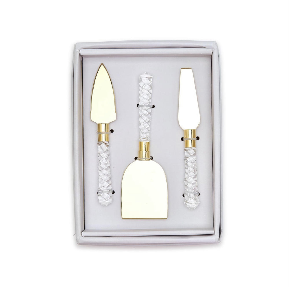 Set of Three Clear Cheese Knives